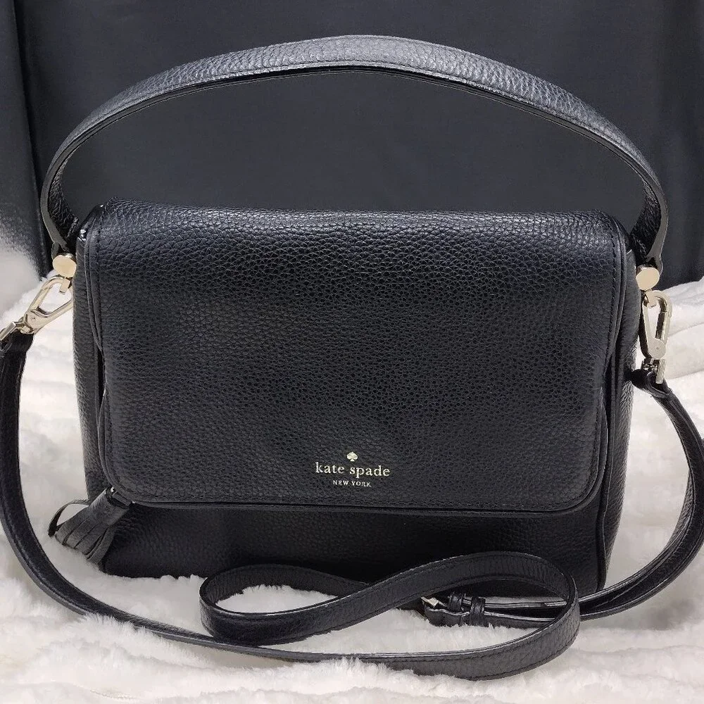 Kate Spade New York Miri Chester Street Black Pebbled Leather Crossbody Shoulder - Picture 2 of 11